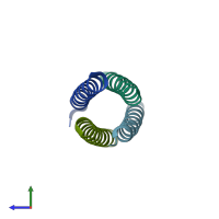 PDB entry 6xy1 coloured by chain, side view.
