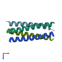 PDB entry 6xy1 coloured by chain, top view.