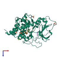 PDB entry 6y2o coloured by chain, top view.