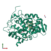 PDB entry 6y2y coloured by chain, front view.