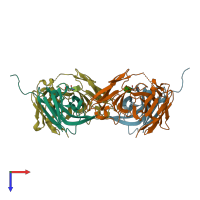 PDB entry 6y6c coloured by chain, top view.