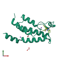 PDB entry 6y7k coloured by chain, front view.