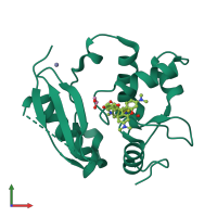 PDB entry 6y8p coloured by chain, front view.