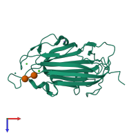 PDB entry 6y9j coloured by chain, top view.