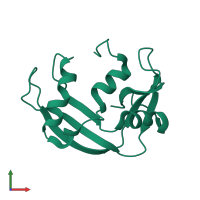 PDB entry 6ybe coloured by chain, front view.