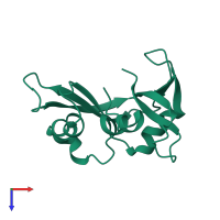 PDB entry 6ybe coloured by chain, top view.