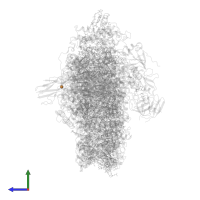 COPPER (II) ION in PDB entry 6yez, assembly 1, side view.