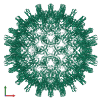 Capsid protein in PDB entry 6ygi, assembly 1, front view.