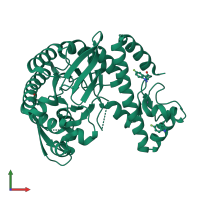 PDB entry 6ygm coloured by chain, front view.