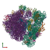 PDB entry 6yst coloured by chain, front view.
