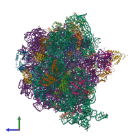 PDB entry 6yst coloured by chain, side view.