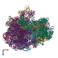 PDB entry 6yst coloured by chain, top view.
