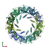PDB entry 6ytx coloured by chain, front view.