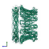 Calcium homeostasis modulator protein 6 in PDB entry 6ytx, assembly 1, side view.