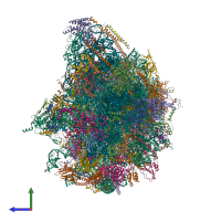 PDB entry 6ywe coloured by chain, side view.