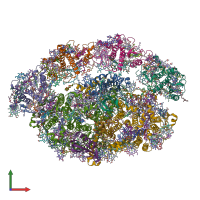PDB entry 6yxr coloured by chain, front view.