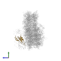 Photosystem I iron-sulfur center in PDB entry 6yxr, assembly 1, side view.