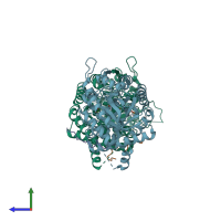 PDB entry 6z1h coloured by chain, side view.