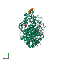 PDB entry 6z3i coloured by chain, side view.