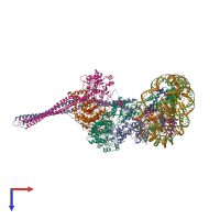 PDB entry 6z6p coloured by chain, top view.