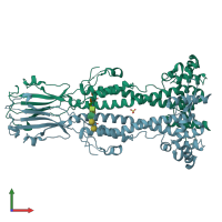 PDB entry 6z8h coloured by chain, front view.