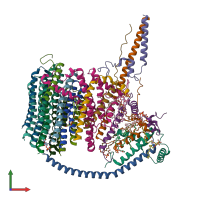 PDB entry 6za9 coloured by chain, front view.