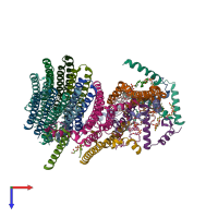 PDB entry 6za9 coloured by chain, top view.