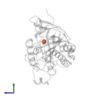 FE (II) ION in PDB entry 6zah, assembly 1, side view.