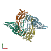 PDB entry 6zbl coloured by chain, front view.