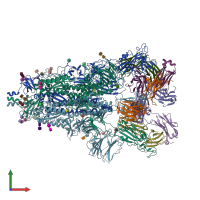 PDB entry 6zdh coloured by chain, front view.