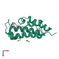 PDB entry 6zel coloured by chain, top view.