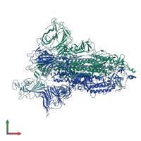 PDB entry 6zgg coloured by chain, front view.