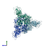 PDB entry 6zgg coloured by chain, side view.