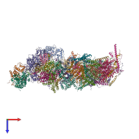 PDB entry 6zkc coloured by chain, top view.