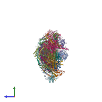 PDB entry 6zkd coloured by chain, side view.