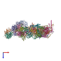 PDB entry 6zke coloured by chain, top view.