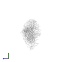 Mitochondrial complex I, 10 kDa subunit in PDB entry 6zke, assembly 1, side view.