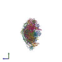 PDB entry 6zkh coloured by chain, side view.