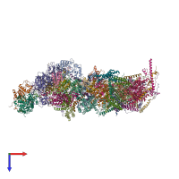 PDB entry 6zkh coloured by chain, top view.