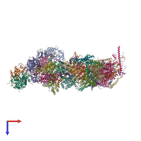 PDB entry 6zkj coloured by chain, top view.