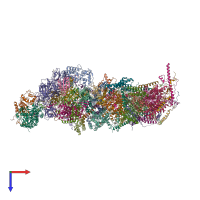PDB entry 6zkk coloured by chain, top view.