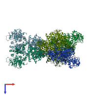 PDB entry 6zng coloured by chain, top view.