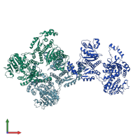 PDB entry 6znj coloured by chain, front view.
