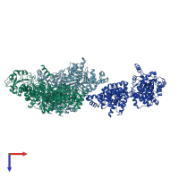 PDB entry 6znj coloured by chain, top view.