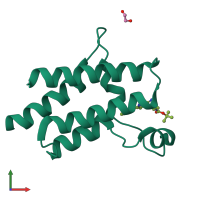 PDB entry 6zs4 coloured by chain, front view.