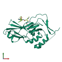 PDB entry 6zu8 coloured by chain, front view.