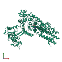 PDB entry 7a0p coloured by chain, front view.