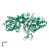 PDB entry 7a0p coloured by chain, top view.