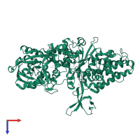 Leucine--tRNA ligase in PDB entry 7a0p, assembly 1, top view.