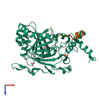 PDB entry 7a1p coloured by chain, top view.